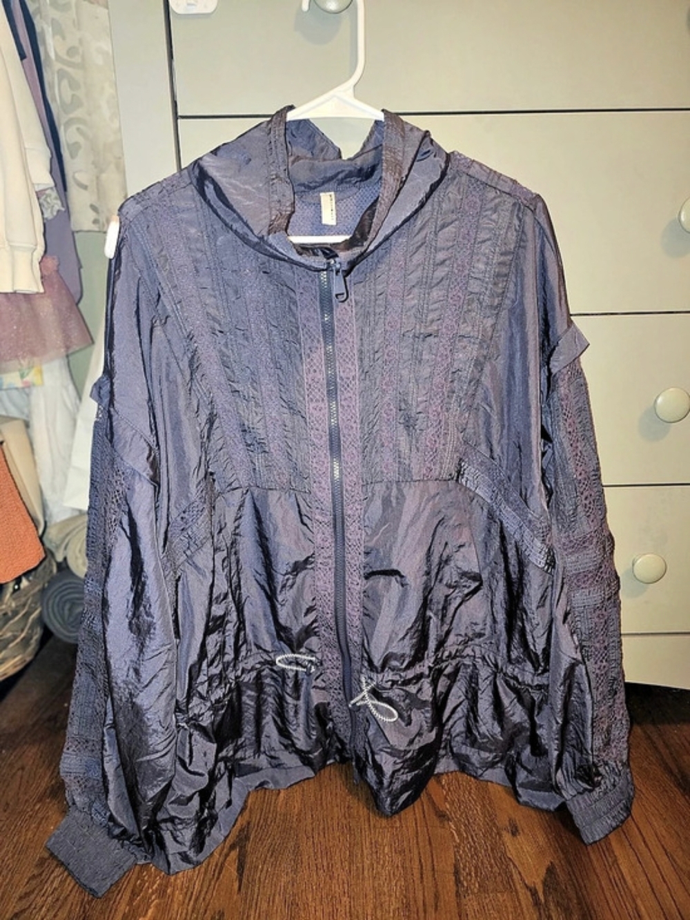 Free People Movement Blue Windbreaker Jacket Size Medium